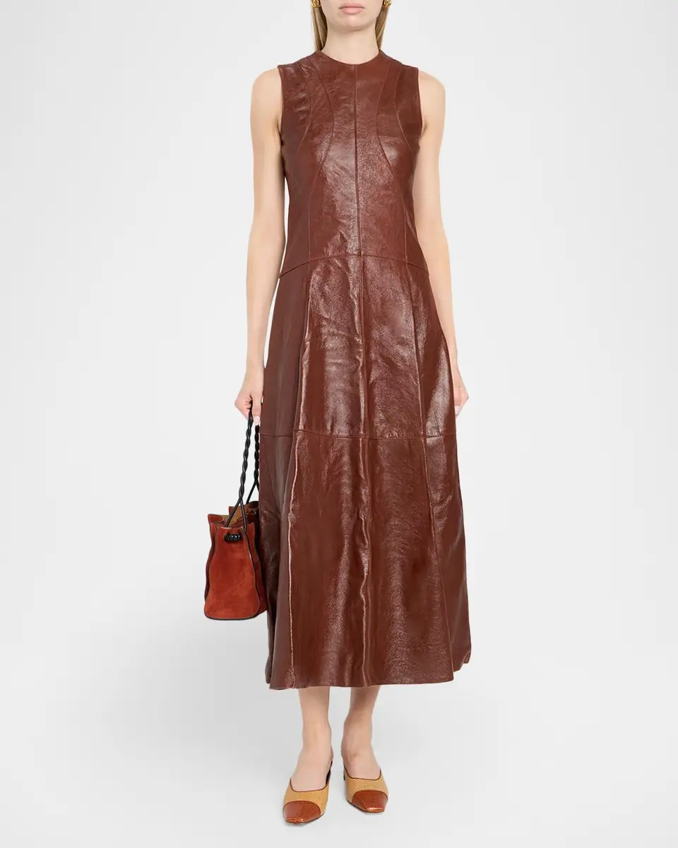 Ulla Johnson Juliette Leather Midi Dress | Thumbnail 2 Ulla Johnson Juliette Leather Midi Dress | Thumbnail 2
