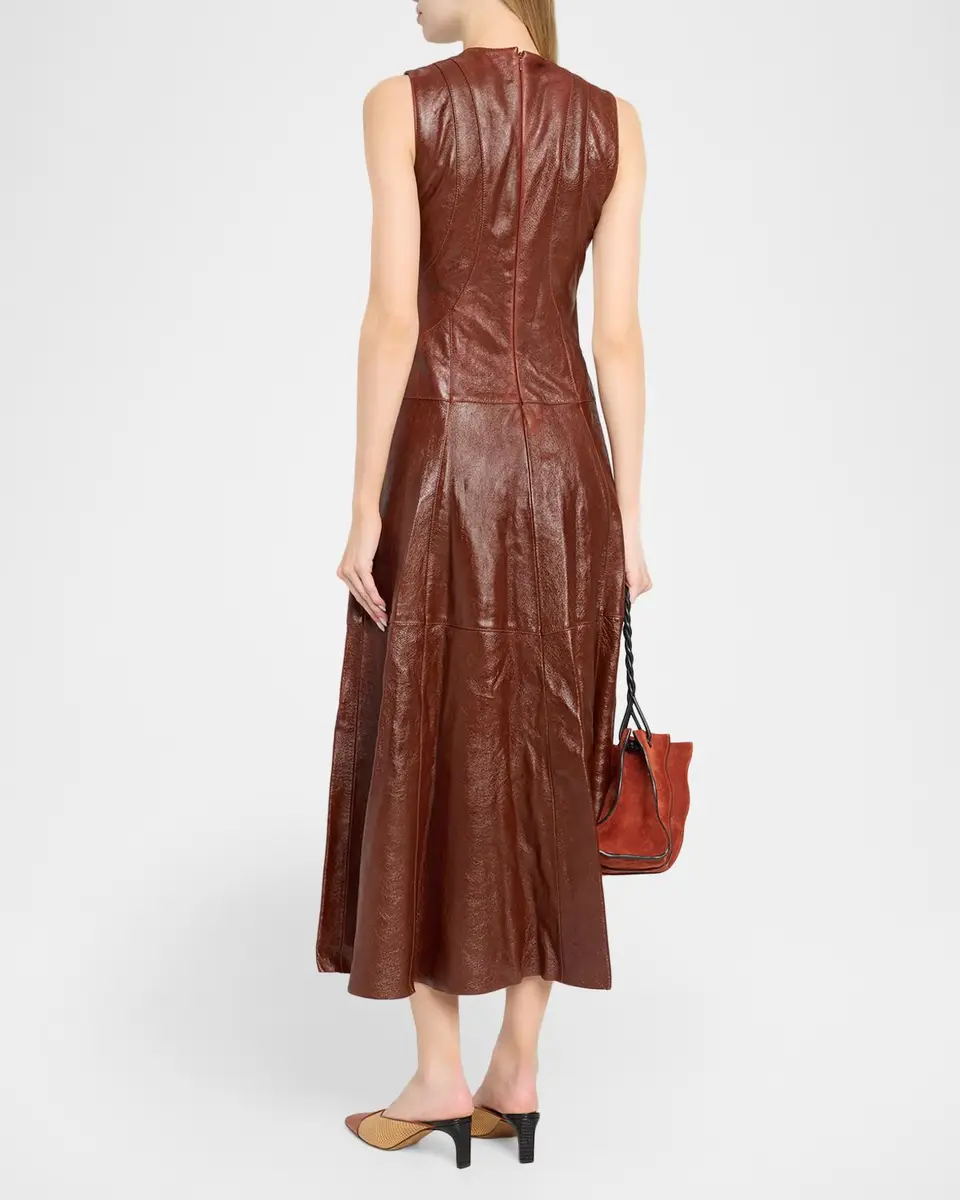 Ulla Johnson Juliette Leather Midi Dress | Thumbnail 3 Ulla Johnson Juliette Leather Midi Dress | Thumbnail 3