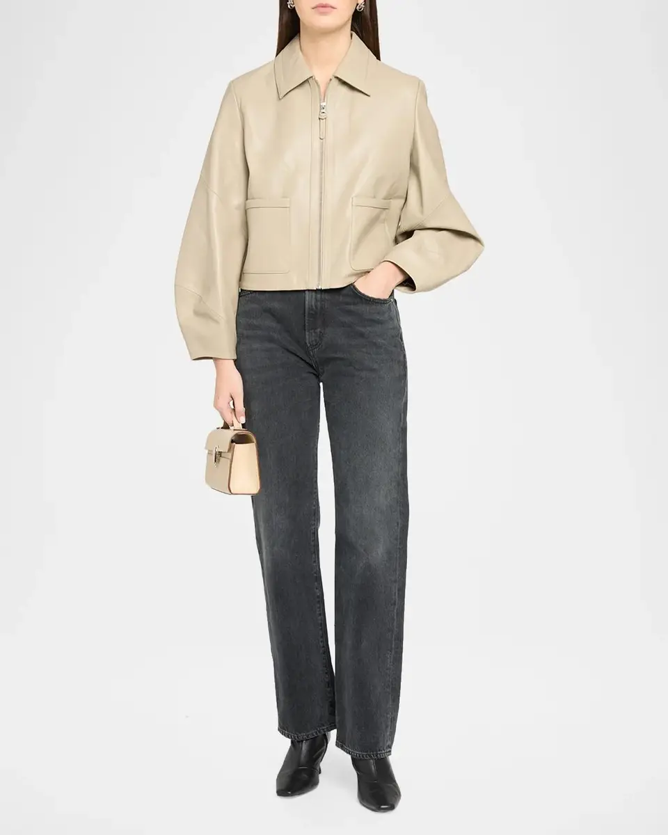 Mackage Solana-L Relaxed-Fit Leather Bomber Jacket | Thumbnail 2 Mackage Solana-L Relaxed-Fit Leather Bomber Jacket | Thumbnail 2
