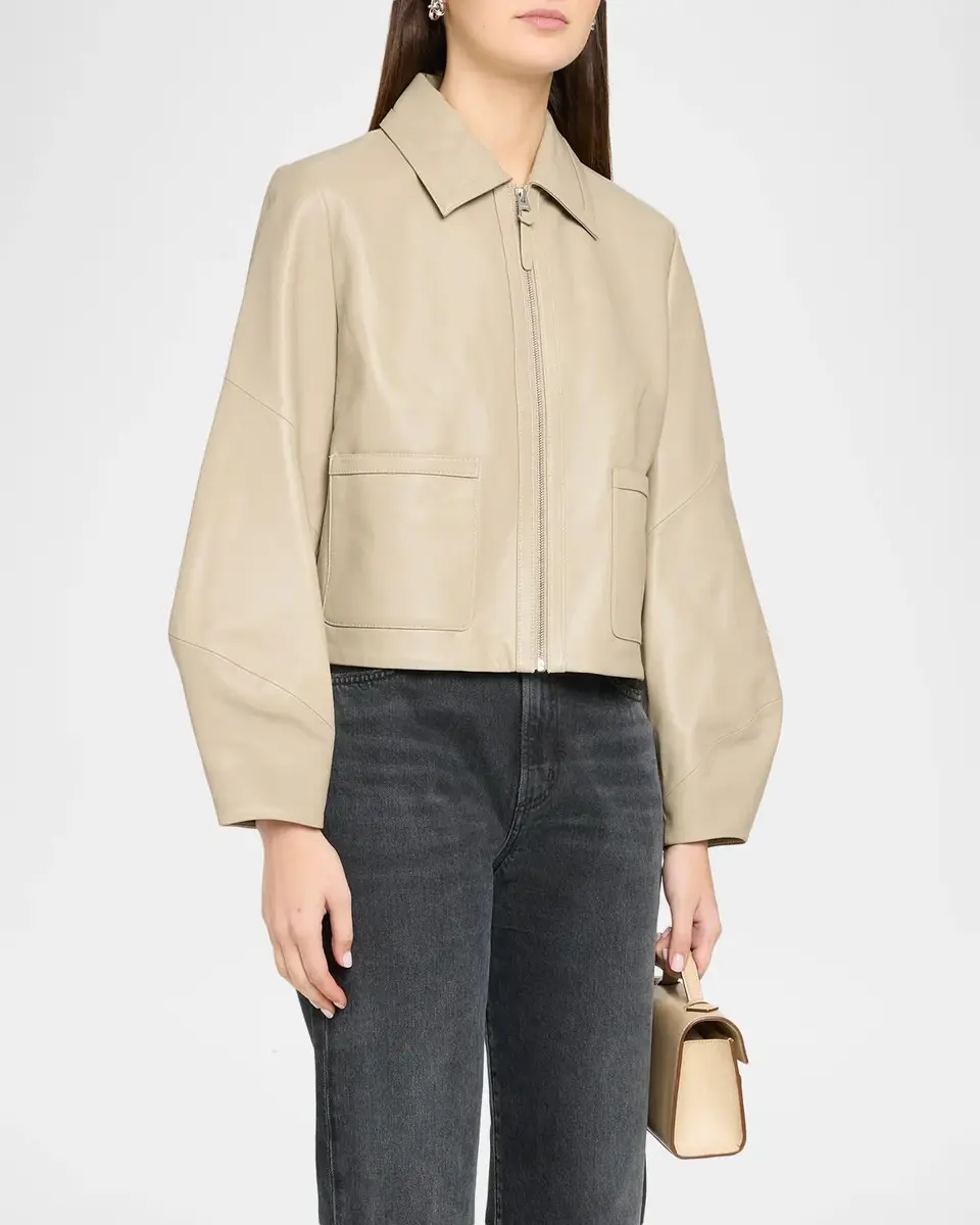 Mackage Solana-L Relaxed-Fit Leather Bomber Jacket | Thumbnail 4 Mackage Solana-L Relaxed-Fit Leather Bomber Jacket | Thumbnail 4