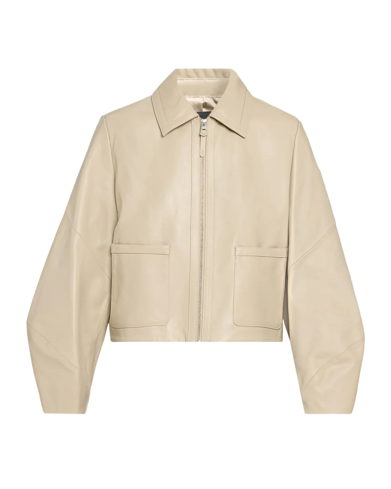 Solana-L Relaxed-Fit Leather Bomber Jacket Solana-L Relaxed-Fit Leather Bomber Jacket