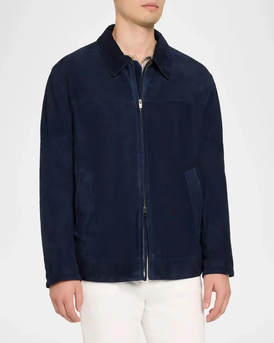 Brioni Men's Suede Zip-Up Jacket | Thumbnail 4 Brioni Men's Suede Zip-Up Jacket | Thumbnail 4