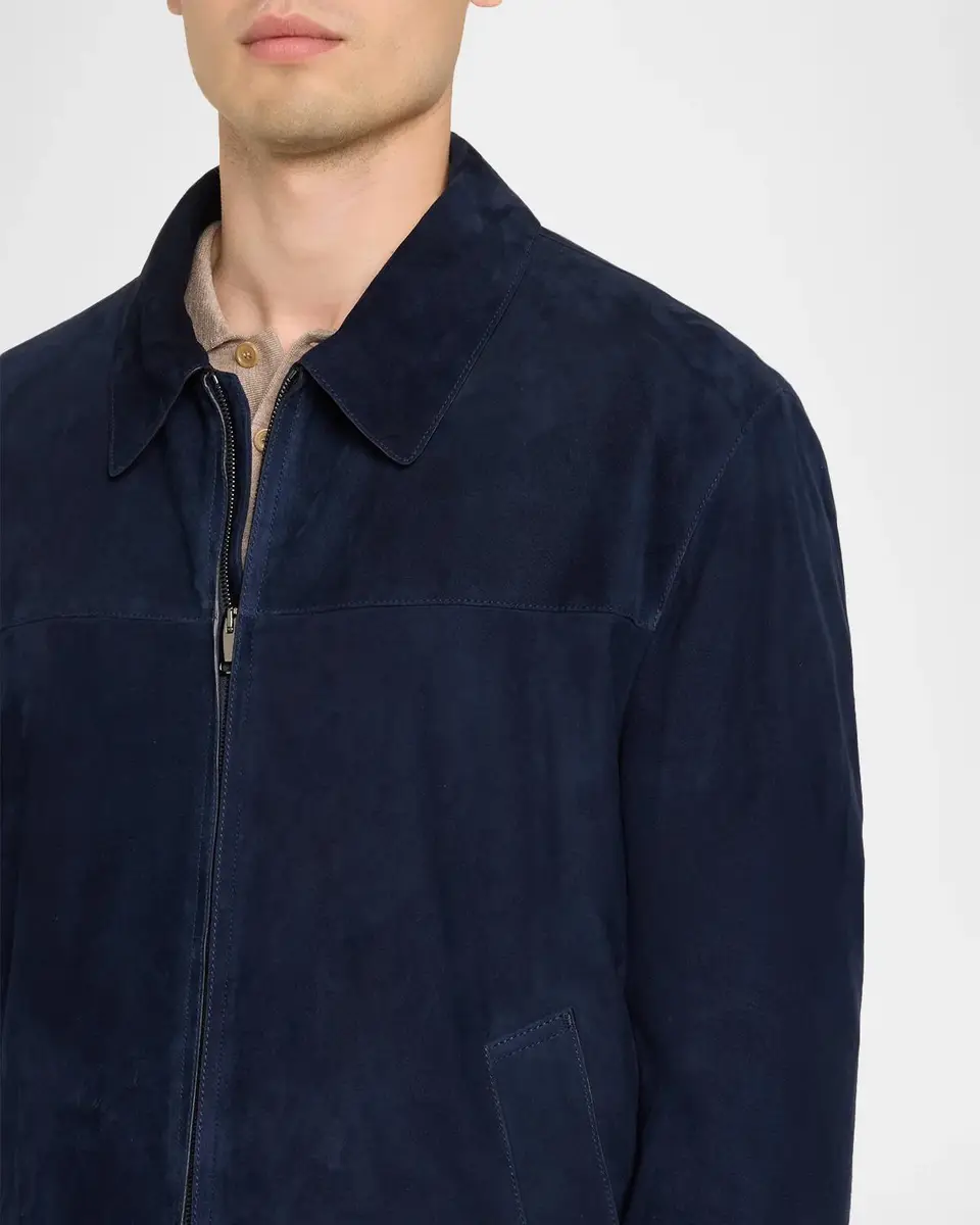 Brioni Men's Suede Zip-Up Jacket | Thumbnail 5 Brioni Men's Suede Zip-Up Jacket | Thumbnail 5