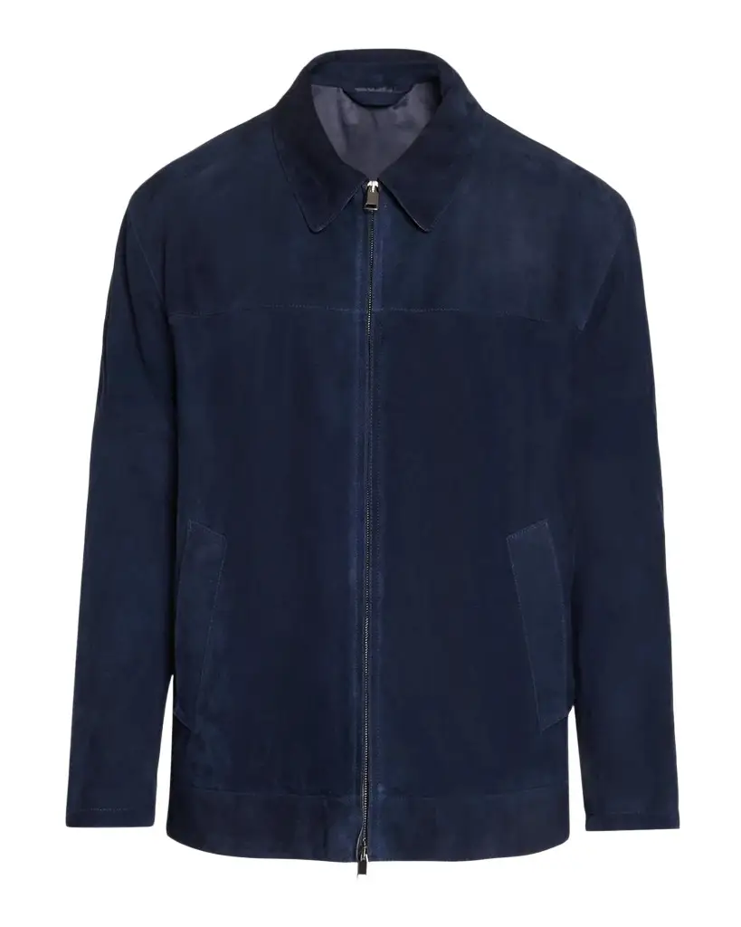 Brioni Men's Suede Zip-Up Jacket