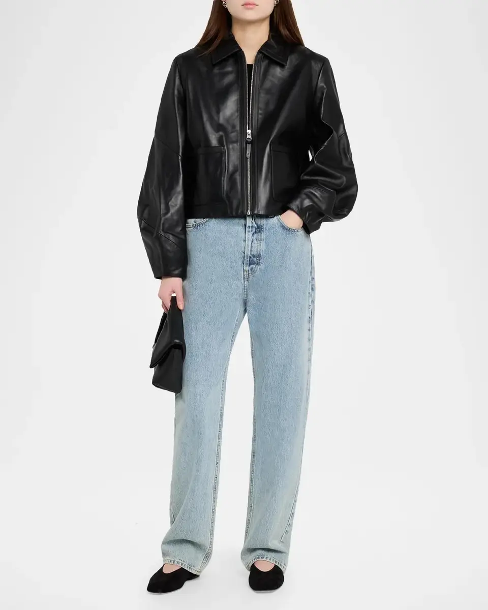Mackage Solana-L Relaxed-Fit Leather Bomber Jacket | Thumbnail 2 Mackage Solana-L Relaxed-Fit Leather Bomber Jacket | Thumbnail 2