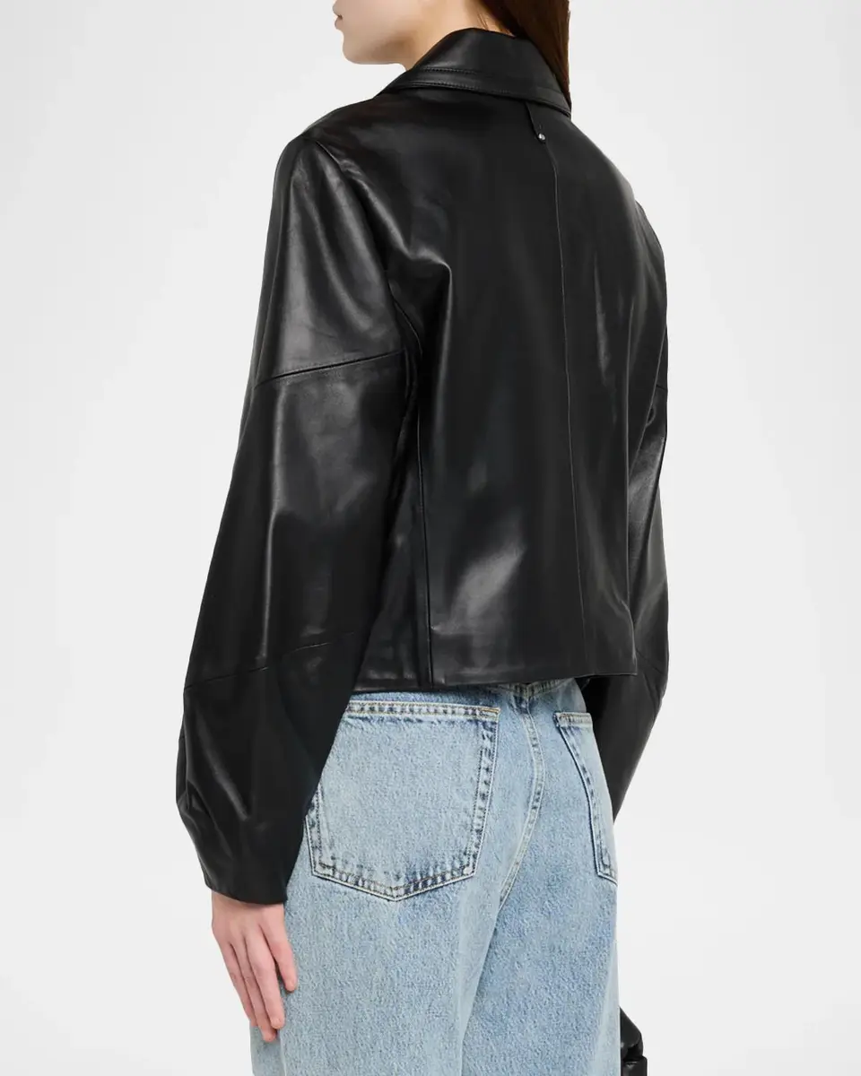 Mackage Solana-L Relaxed-Fit Leather Bomber Jacket | Thumbnail 3 Mackage Solana-L Relaxed-Fit Leather Bomber Jacket | Thumbnail 3
