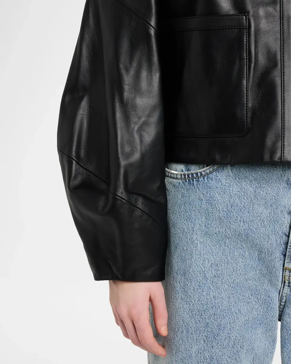 Mackage Solana-L Relaxed-Fit Leather Bomber Jacket | Thumbnail 5 Mackage Solana-L Relaxed-Fit Leather Bomber Jacket | Thumbnail 5