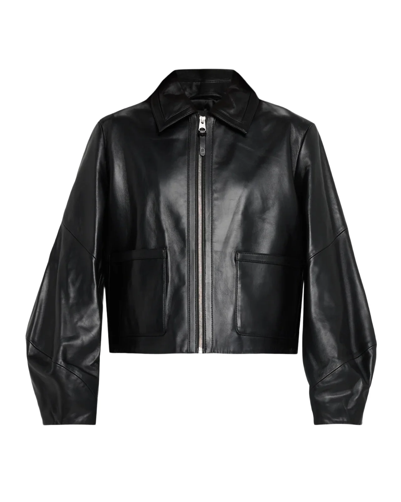 Solana-L Relaxed-Fit Leather Bomber Jacket Solana-L Relaxed-Fit Leather Bomber Jacket