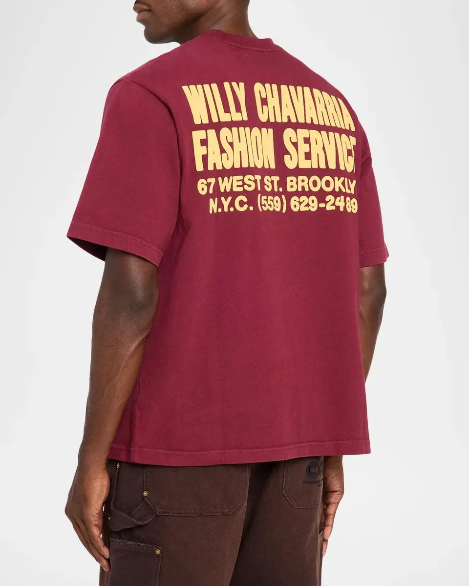 Willy Chavarria Men's Logo Cotton T-Shirt | Thumbnail 3 Willy Chavarria Men's Logo Cotton T-Shirt | Thumbnail 3