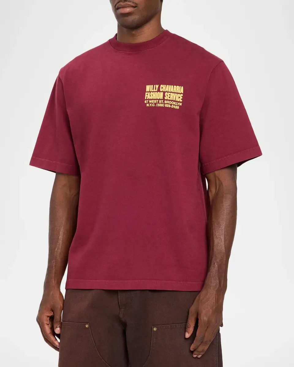 Willy Chavarria Men's Logo Cotton T-Shirt | Thumbnail 4 Willy Chavarria Men's Logo Cotton T-Shirt | Thumbnail 4