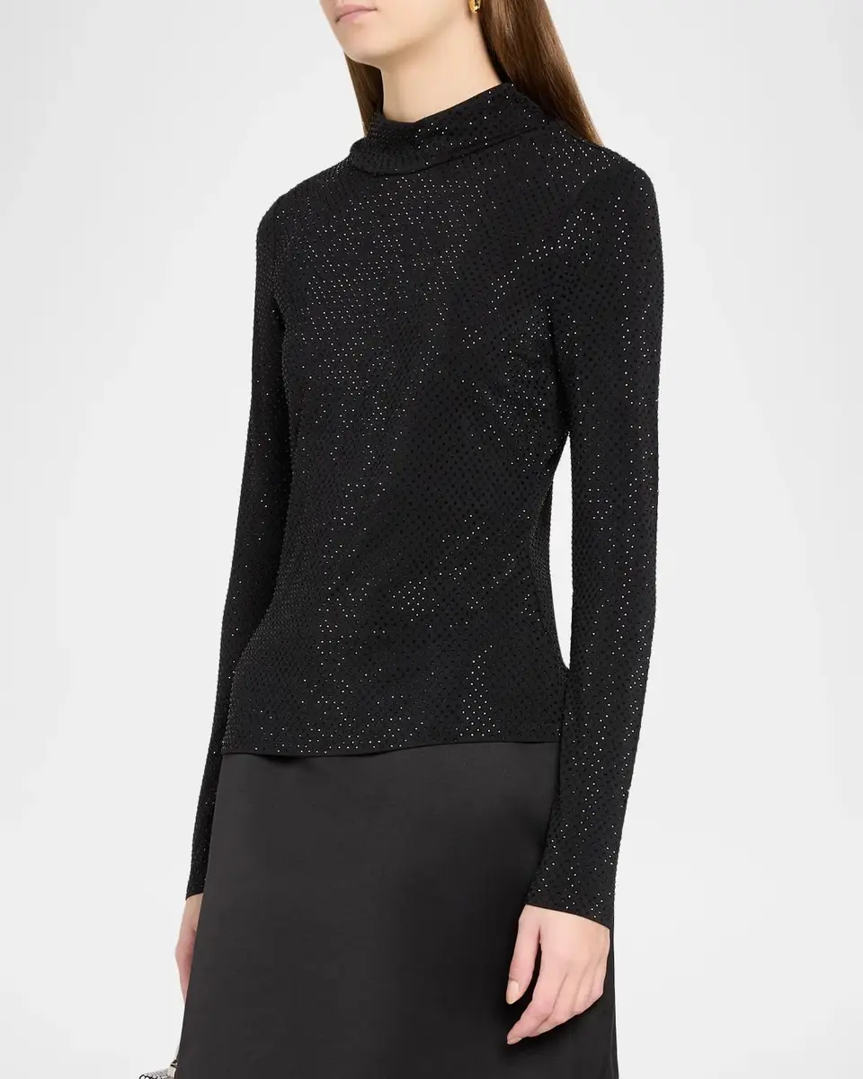 Generation Love Tyla Crystal Mesh Mock-Neck Top | Thumbnail 4