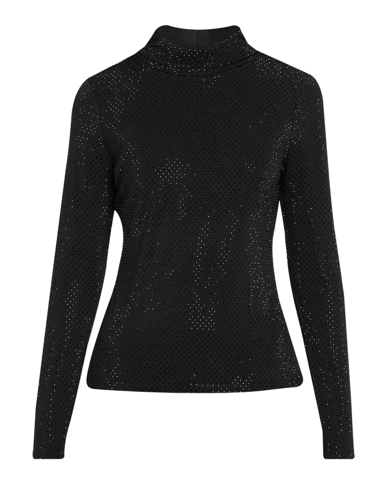 Tyla Crystal Mesh Mock-Neck Top