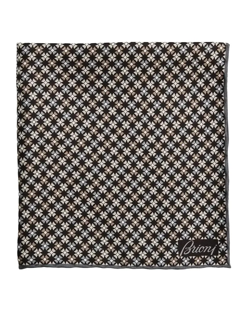 Brioni Men's Silk Geometric Pocket Square