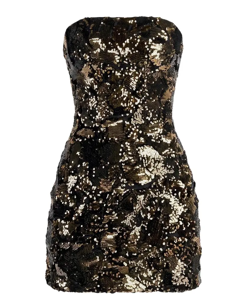 HELSI Linda Strapless Floral Sequin A-Line Mini Dress