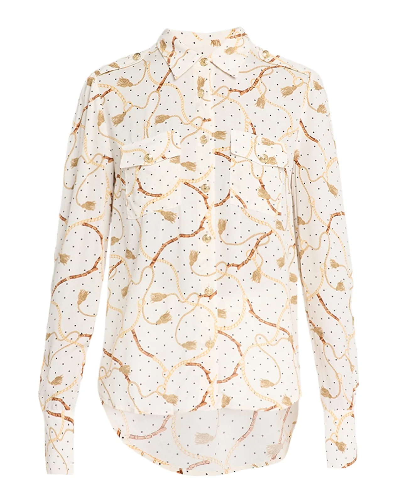 Allure Chain-Print Button-Front Shirt Allure Chain-Print Button-Front Shirt