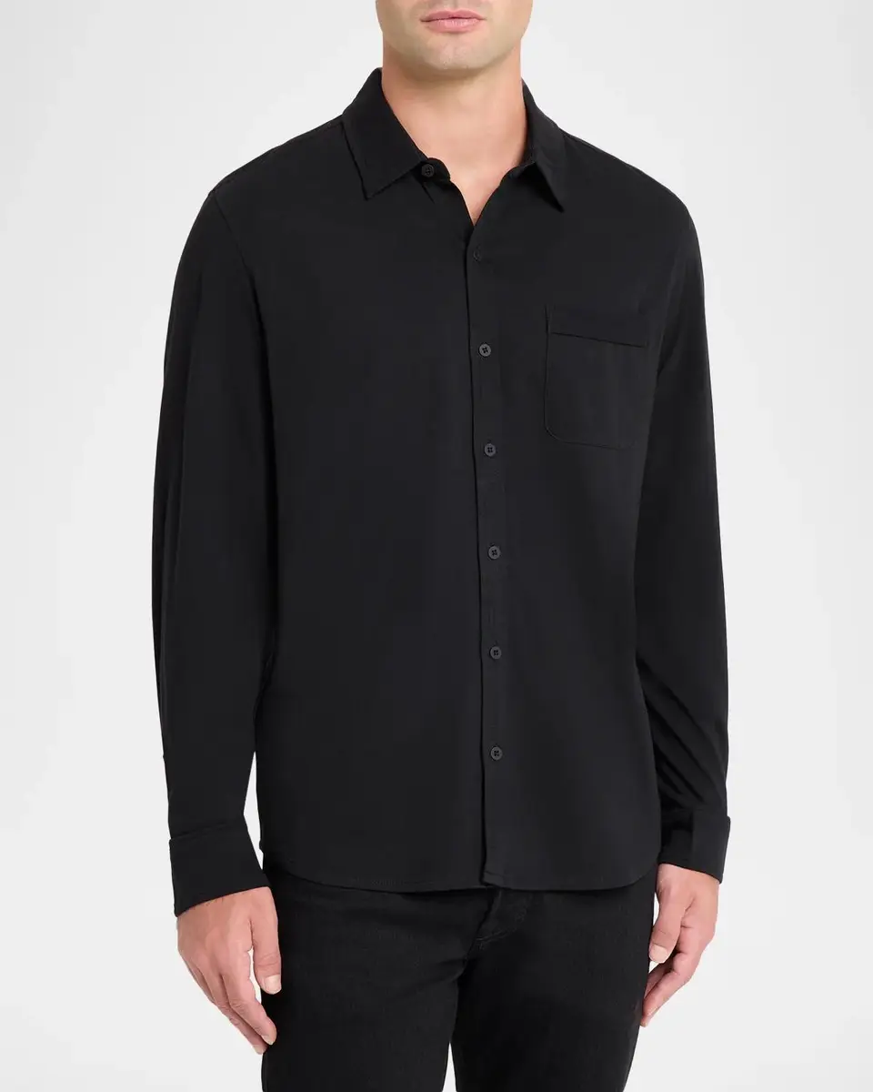 PAIGE Men's Cosgrove Pima Cotton Button-Front Shirt | Thumbnail 4 PAIGE Men's Cosgrove Pima Cotton Button-Front Shirt | Thumbnail 4
