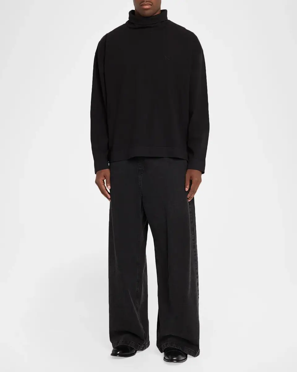 Willy Chavarria Men's Cotton Turtleneck Long Sleeve T-Shirt | Thumbnail 2 Willy Chavarria Men's Cotton Turtleneck Long Sleeve T-Shirt | Thumbnail 2