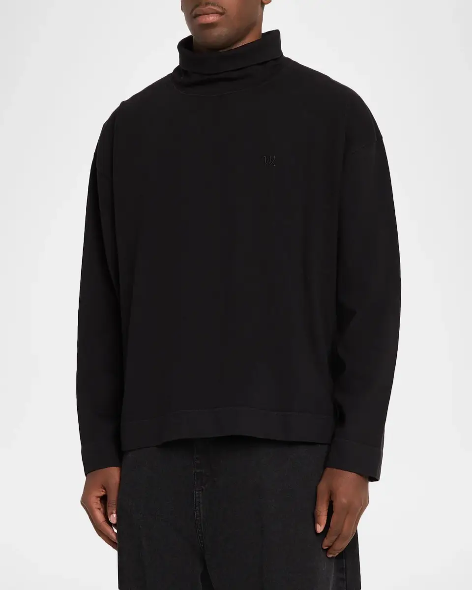 Willy Chavarria Men's Cotton Turtleneck Long Sleeve T-Shirt | Thumbnail 4 Willy Chavarria Men's Cotton Turtleneck Long Sleeve T-Shirt | Thumbnail 4