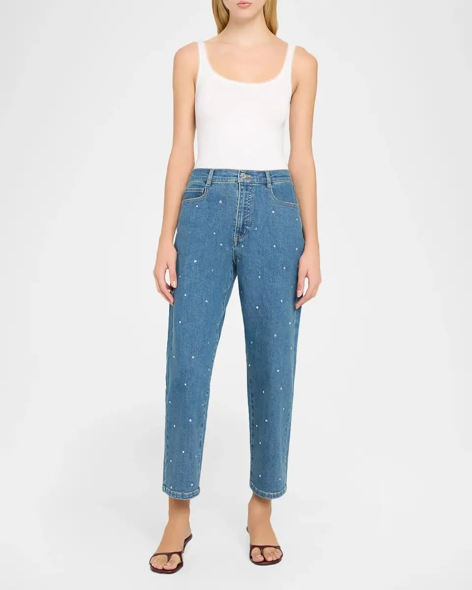 Generation Love Cobel Heart Crystal Straight-Leg Jeans | Thumbnail 2 Generation Love Cobel Heart Crystal Straight-Leg Jeans | Thumbnail 2