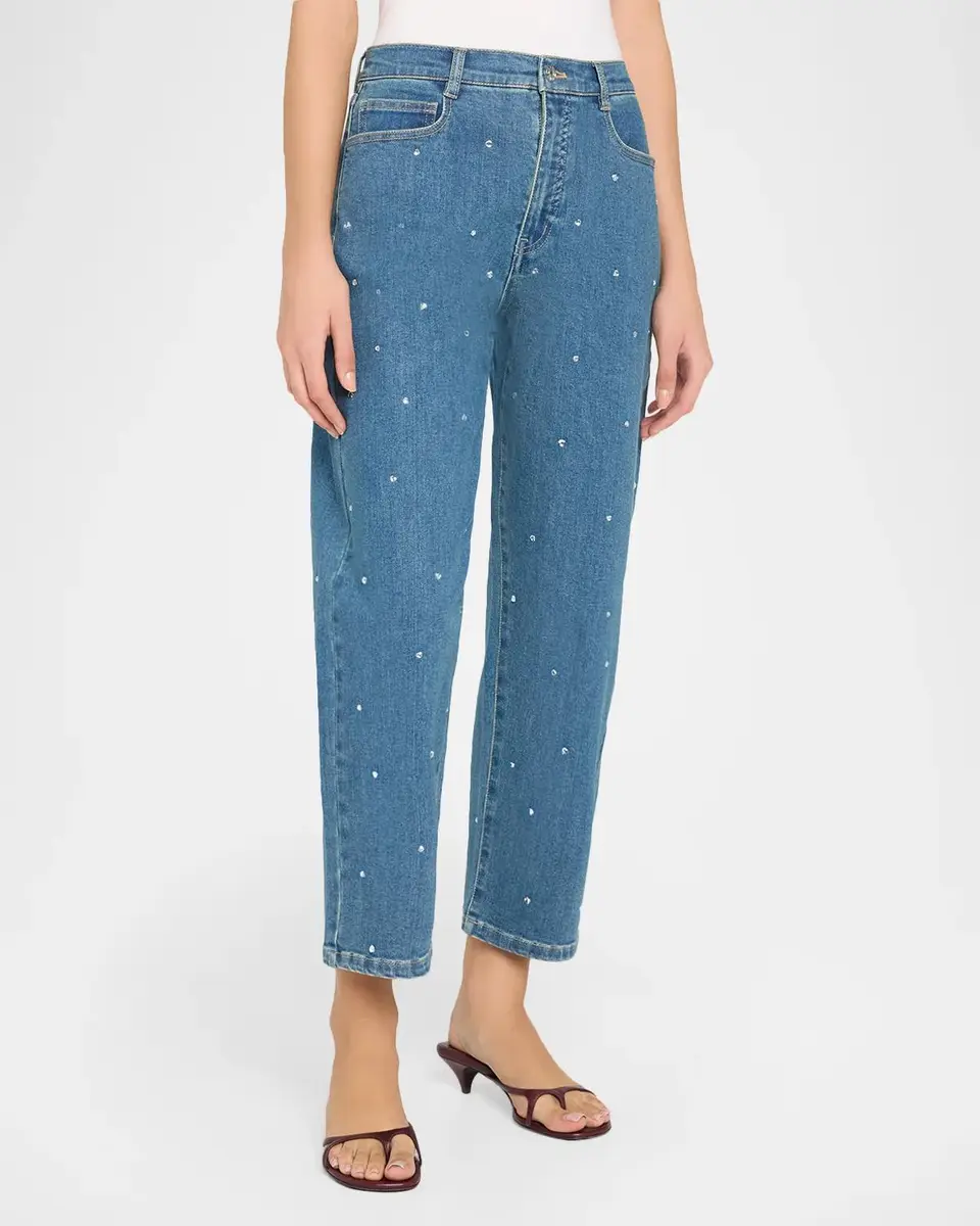 Generation Love Cobel Heart Crystal Straight-Leg Jeans | Thumbnail 4 Generation Love Cobel Heart Crystal Straight-Leg Jeans | Thumbnail 4