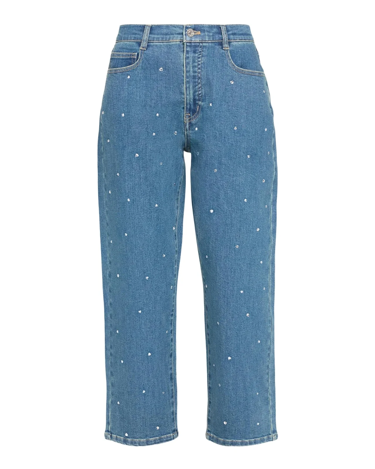 Generation Love Cobel Heart Crystal Straight-Leg Jeans