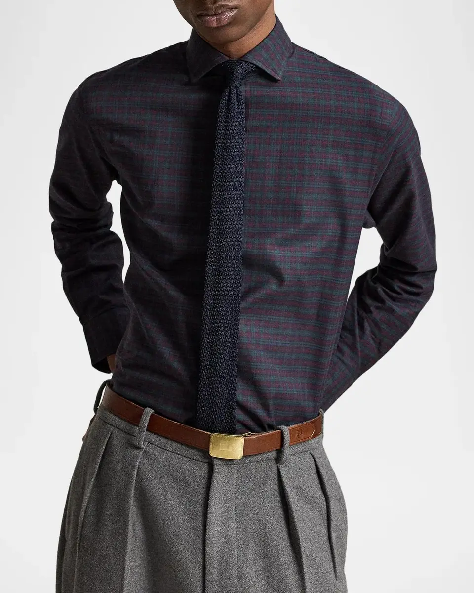 Polo Ralph Lauren Men's Plaid Twill Classic-Fit Shirt | Thumbnail 4 Polo Ralph Lauren Men's Plaid Twill Classic-Fit Shirt | Thumbnail 4