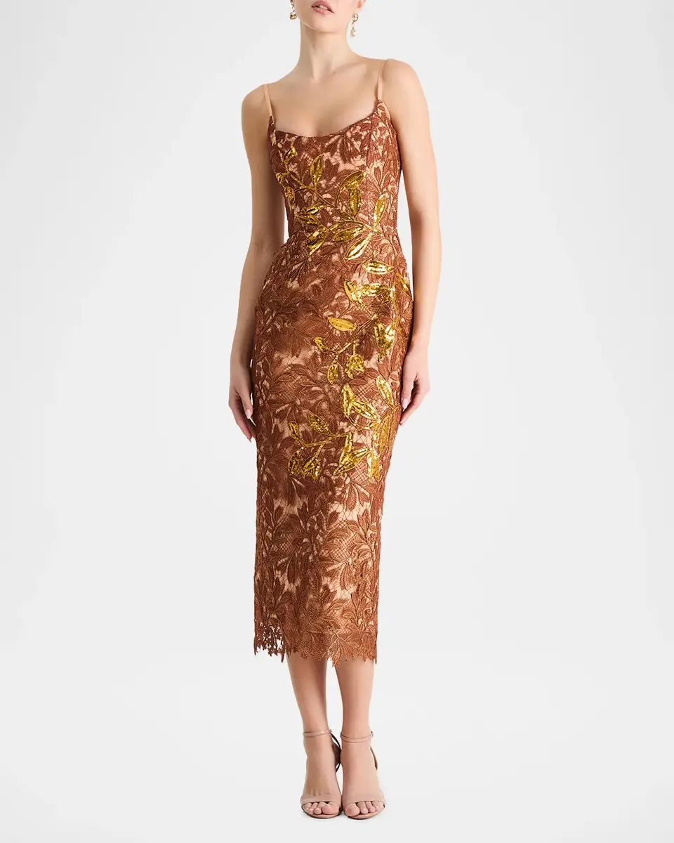 HELSI Charlotte Floral Lace Column Midi Dress | Thumbnail 2 HELSI Charlotte Floral Lace Column Midi Dress | Thumbnail 2