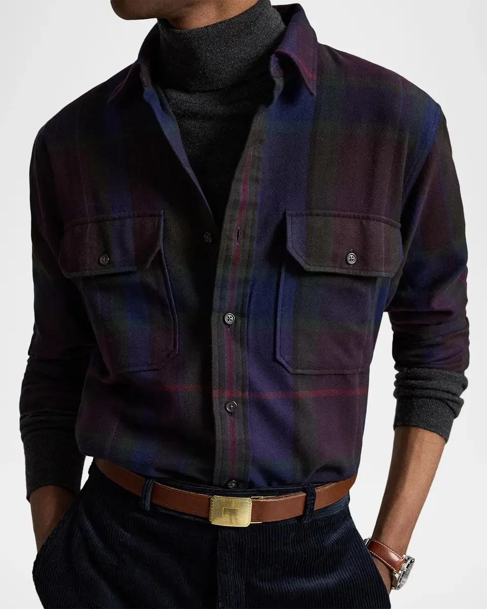 Polo Ralph Lauren Men's Classic-Fit Plaid Twill Workshirt | Thumbnail 5 Polo Ralph Lauren Men's Classic-Fit Plaid Twill Workshirt | Thumbnail 5