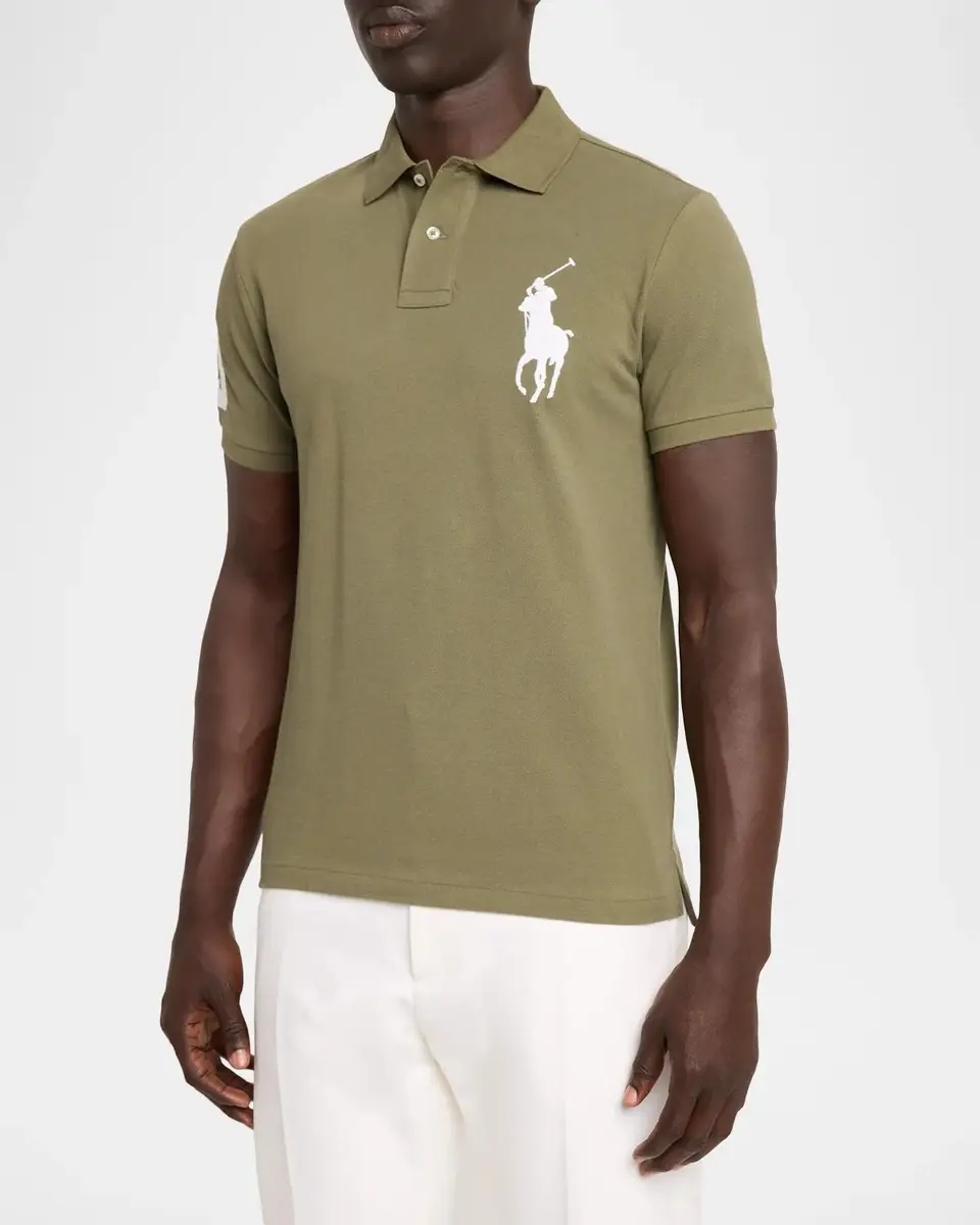 Polo Ralph Lauren Men's Custom Slim Fit Big Pony Mesh Polo Shirt | Thumbnail 4 Polo Ralph Lauren Men's Custom Slim Fit Big Pony Mesh Polo Shirt | Thumbnail 4