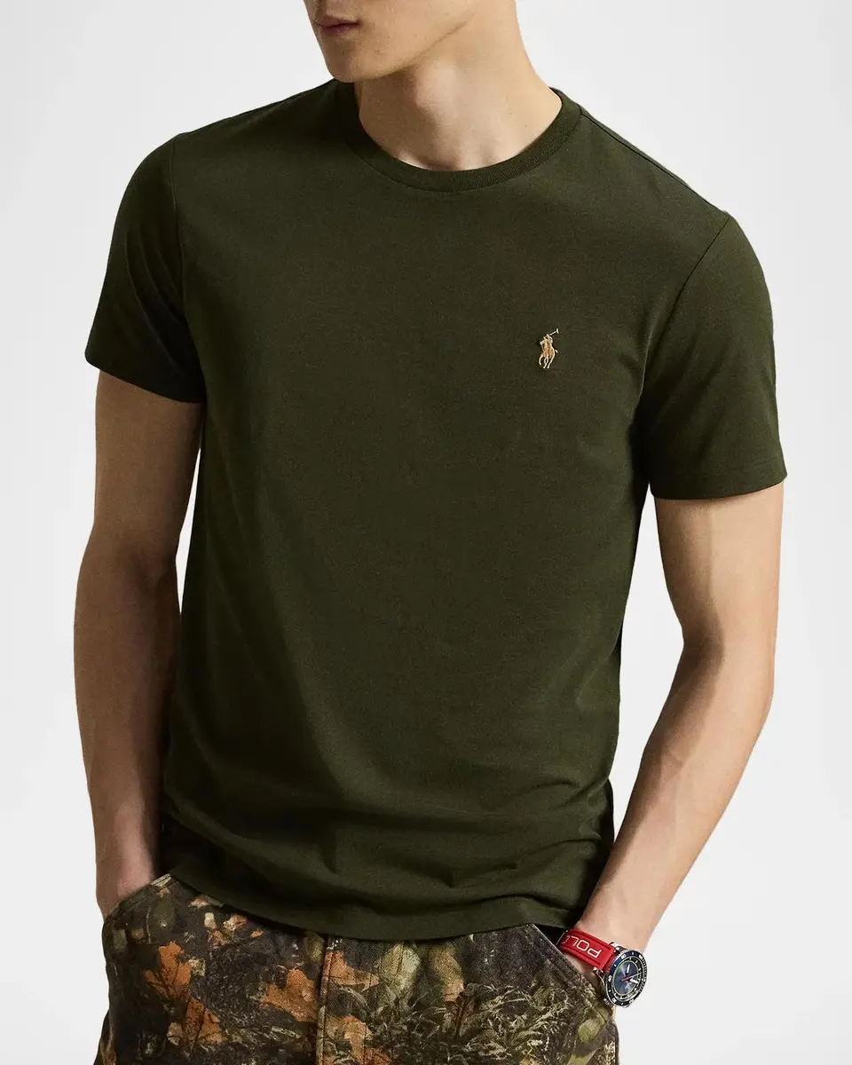 Polo Ralph Lauren Men's Custom-Slim-Fit Jersey Crewneck T-Shirt | Thumbnail 4 Polo Ralph Lauren Men's Custom-Slim-Fit Jersey Crewneck T-Shirt | Thumbnail 4