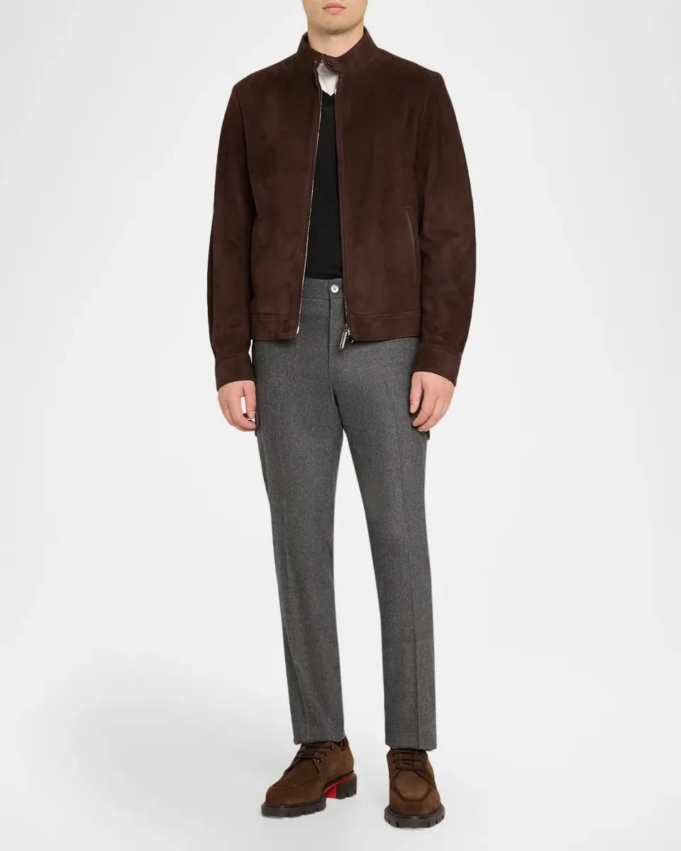 Stefano Ricci Men's Virgin Wool & Cashmere Flannel Pants | Thumbnail 2