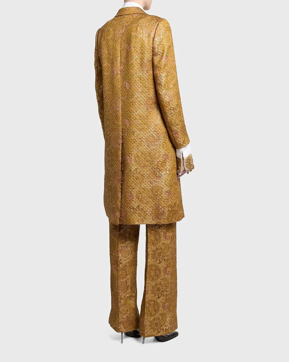 Dries Van Noten Metallic Paisley Jacquard Single-Breasted Long Coat | Thumbnail 3 Dries Van Noten Metallic Paisley Jacquard Single-Breasted Long Coat | Thumbnail 3