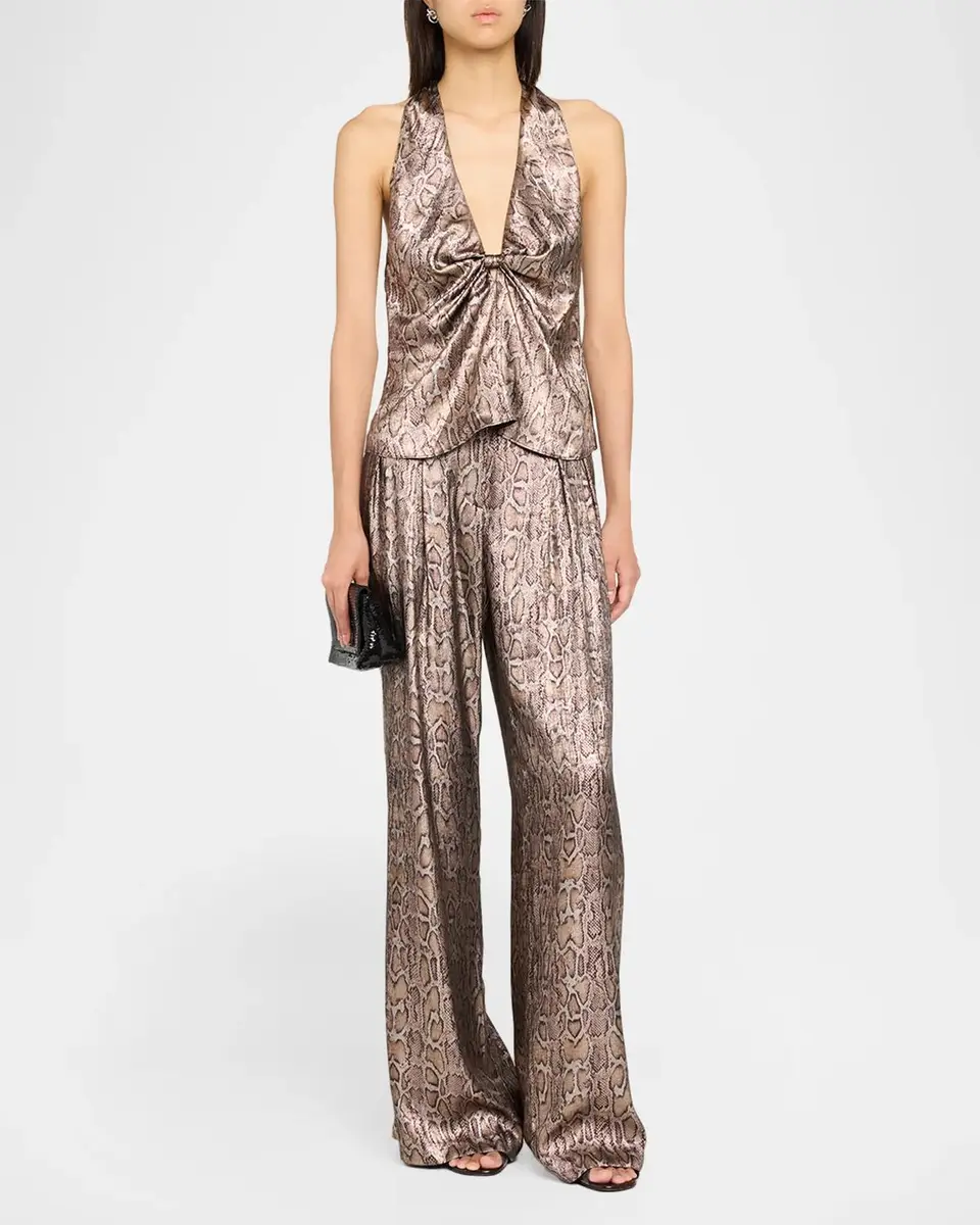 Ramy Brook Python Oscar Wide-Leg Pants | Thumbnail 2 Ramy Brook Python Oscar Wide-Leg Pants | Thumbnail 2
