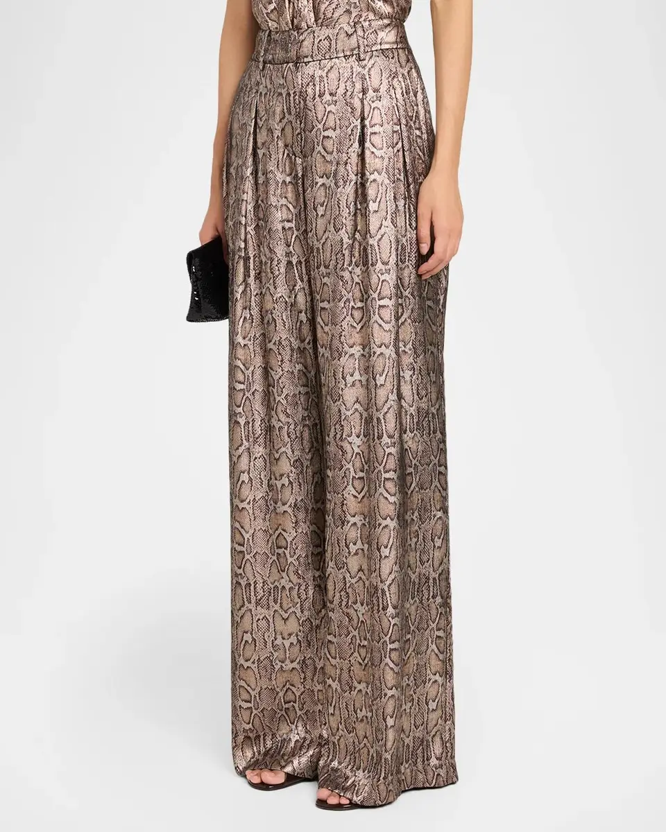 Ramy Brook Python Oscar Wide-Leg Pants | Thumbnail 4 Ramy Brook Python Oscar Wide-Leg Pants | Thumbnail 4