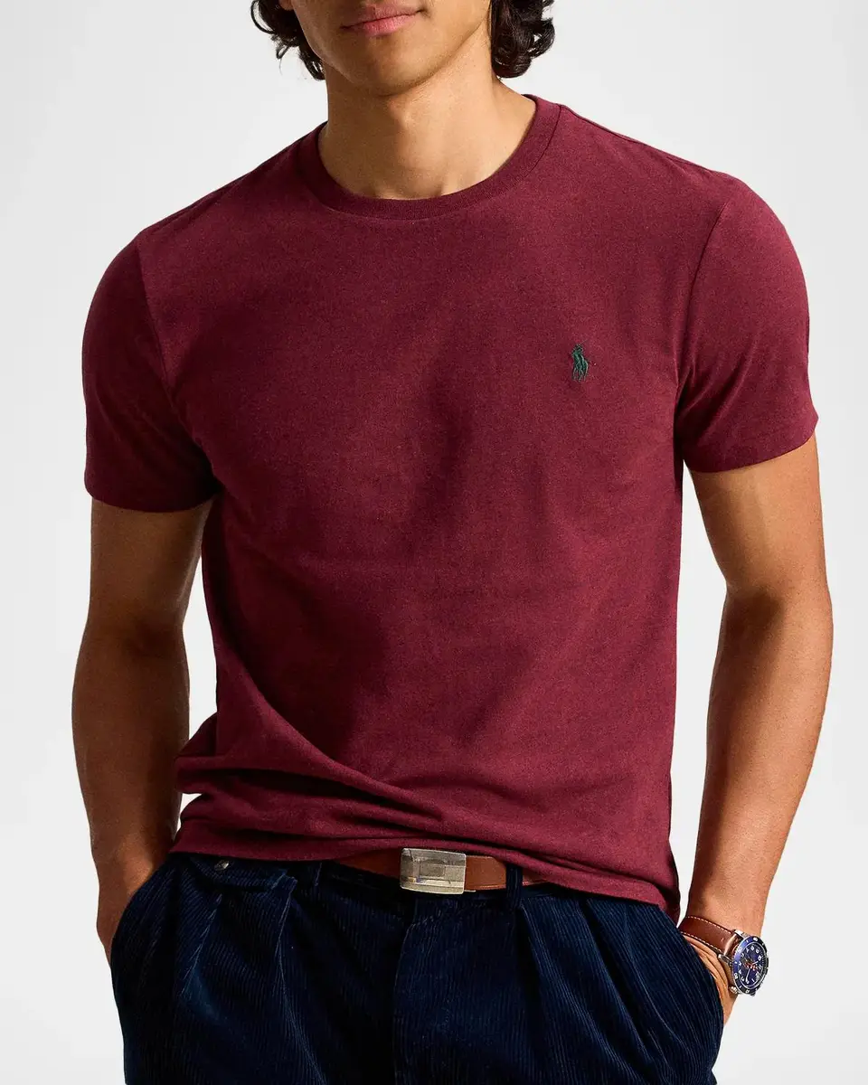 Polo Ralph Lauren Men's Custom Slim Fit Jersey Crewneck T-Shirt | Thumbnail 4 Polo Ralph Lauren Men's Custom Slim Fit Jersey Crewneck T-Shirt | Thumbnail 4