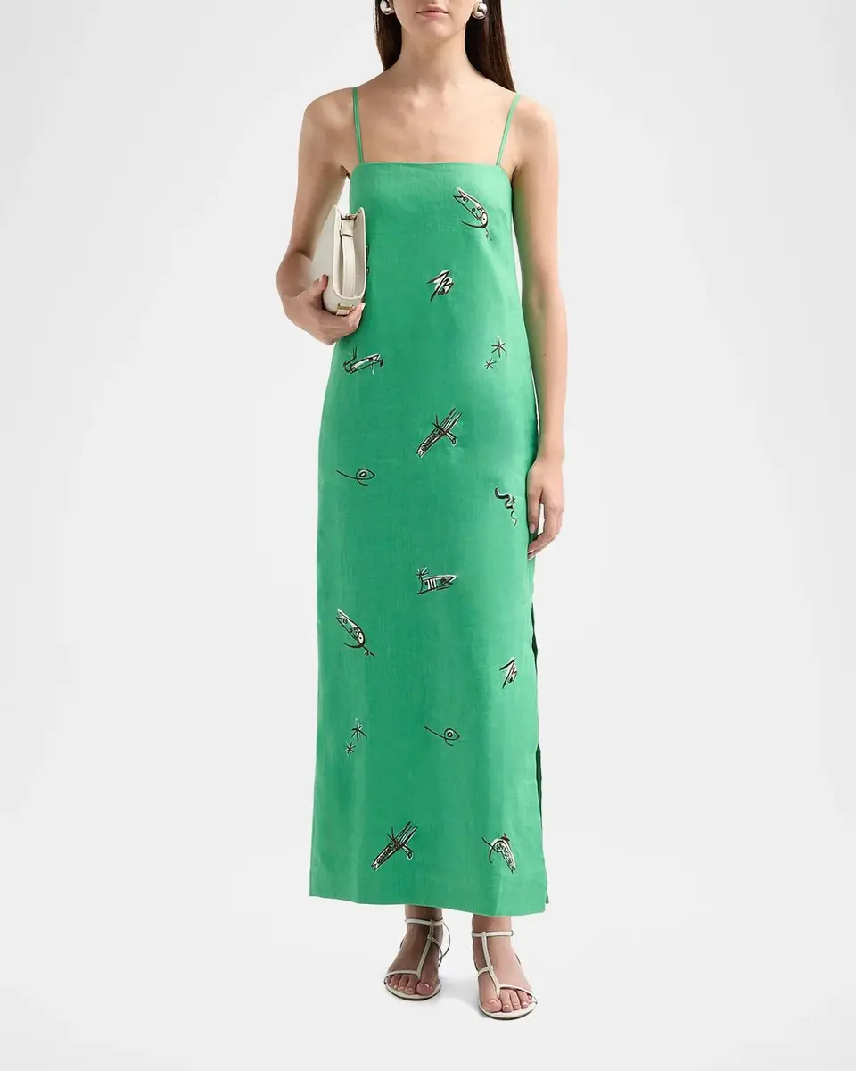 ALÉMAIS Wanda Embroidered Linen-Blend Maxi Dress | Thumbnail 2 ALÉMAIS Wanda Embroidered Linen-Blend Maxi Dress | Thumbnail 2