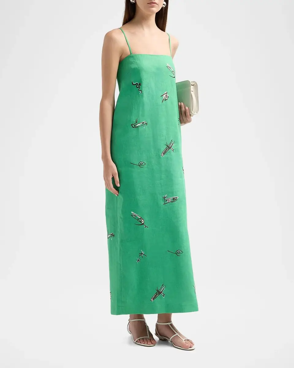 ALÉMAIS Wanda Embroidered Linen-Blend Maxi Dress | Thumbnail 4 ALÉMAIS Wanda Embroidered Linen-Blend Maxi Dress | Thumbnail 4