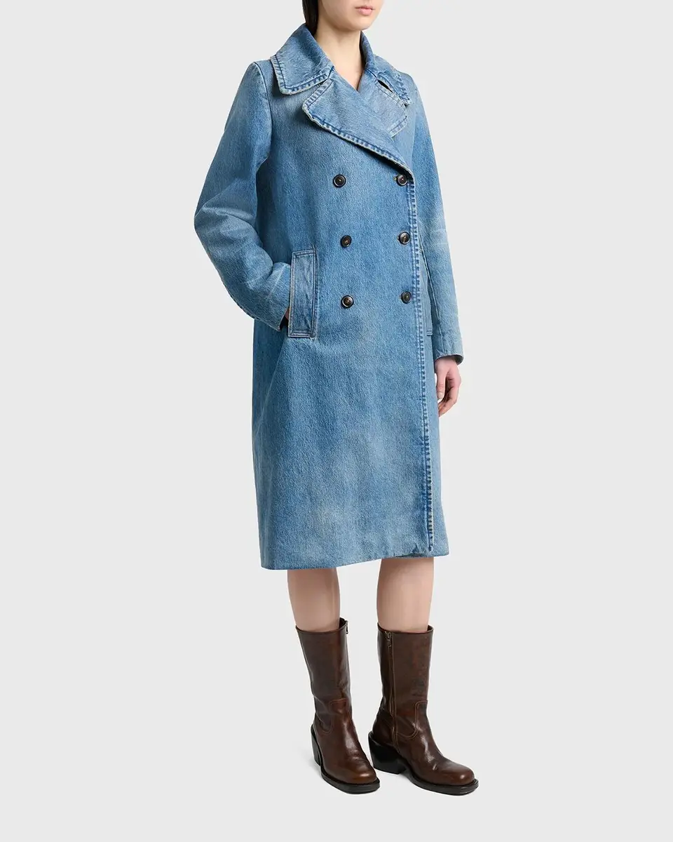 Dries Van Noten Riani Denim Double-Breasted Long Coat | Thumbnail 4 Dries Van Noten Riani Denim Double-Breasted Long Coat | Thumbnail 4