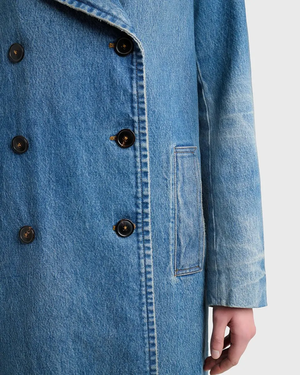 Dries Van Noten Riani Denim Double-Breasted Long Coat | Thumbnail 5 Dries Van Noten Riani Denim Double-Breasted Long Coat | Thumbnail 5