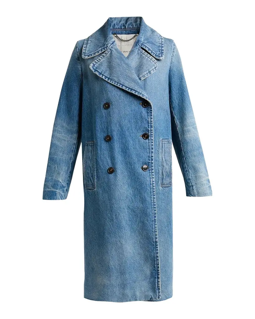 Riani Denim Double-Breasted Long Coat