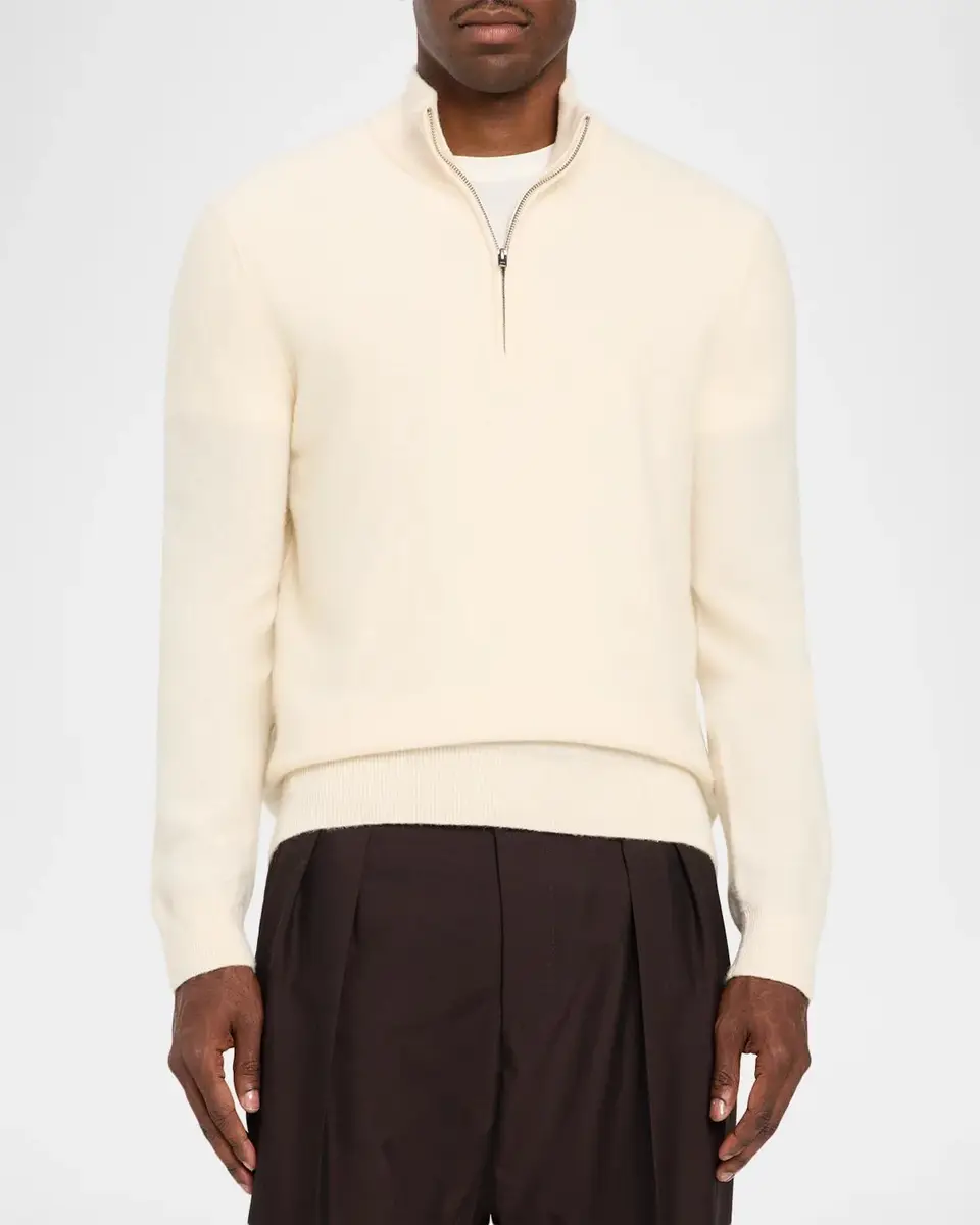 Vince Men's Plush Cashmere Quarter-Zip Sweater | Thumbnail 4 Vince Men's Plush Cashmere Quarter-Zip Sweater | Thumbnail 4