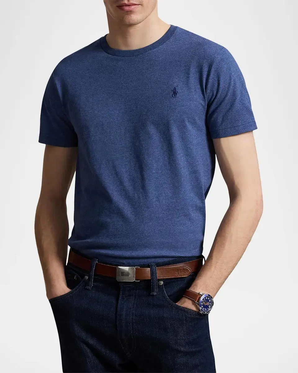 Polo Ralph Lauren Men's Custom Slim Fit Jersey Crewneck T-Shirt | Thumbnail 4 Polo Ralph Lauren Men's Custom Slim Fit Jersey Crewneck T-Shirt | Thumbnail 4