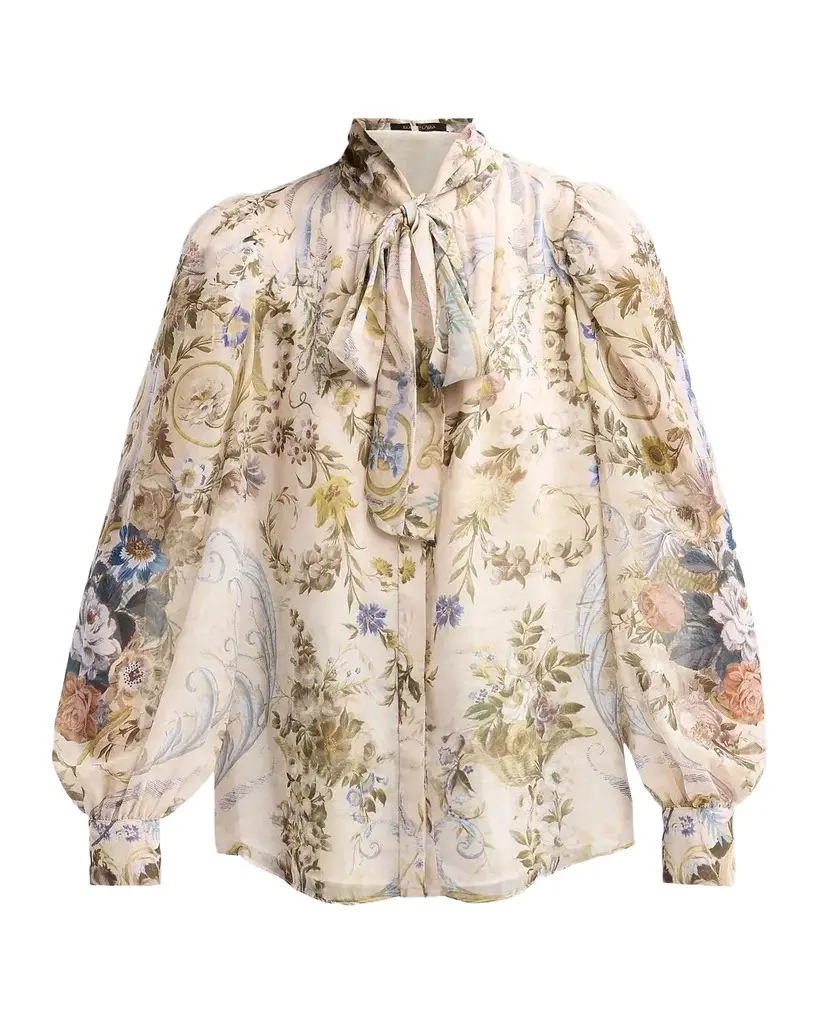 Kobi Halperin Beau Floral Tieneck Blouse