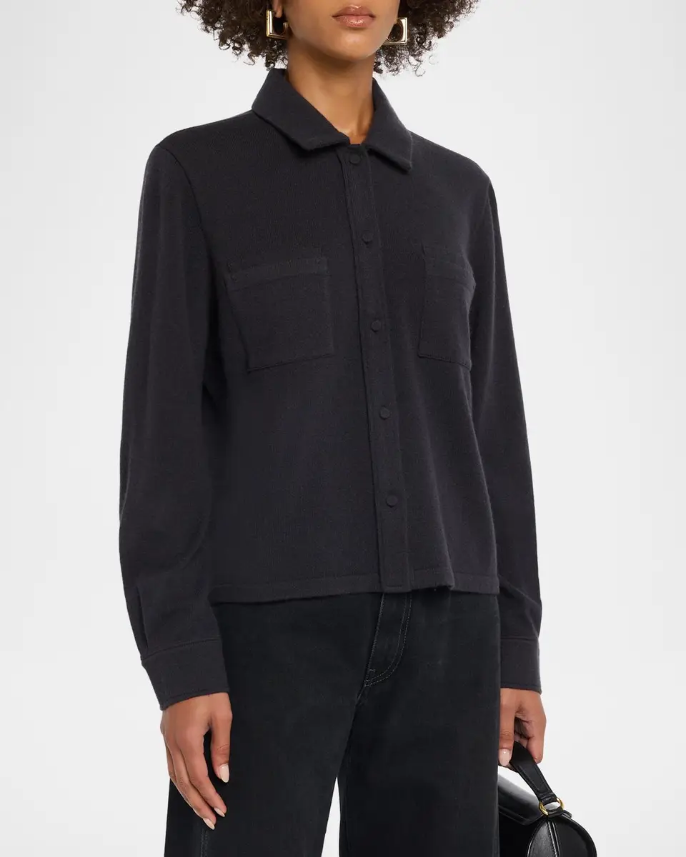 TSE Cashmere Cashmere Button-Front Shirt | Thumbnail 4 TSE Cashmere Cashmere Button-Front Shirt | Thumbnail 4
