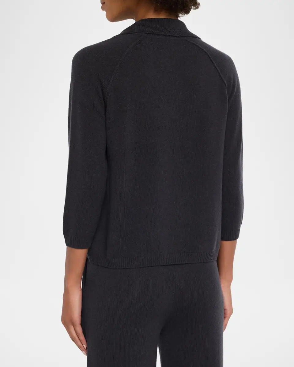 TSE Cashmere Cashmere 3/4-Sleeve Polo Sweater | Thumbnail 3 TSE Cashmere Cashmere 3/4-Sleeve Polo Sweater | Thumbnail 3