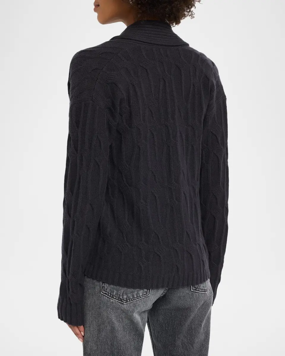 TSE Cashmere Shawl-Collar Cable-Knit Cardigan | Thumbnail 3 TSE Cashmere Shawl-Collar Cable-Knit Cardigan | Thumbnail 3