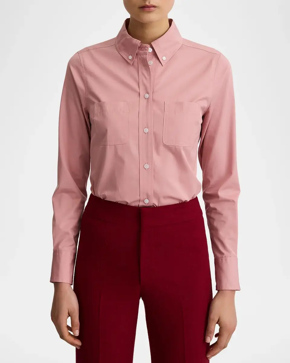 SMYTHE Stretch Cotton Poplin Button-Down Shirt | Thumbnail 3 SMYTHE Stretch Cotton Poplin Button-Down Shirt | Thumbnail 3