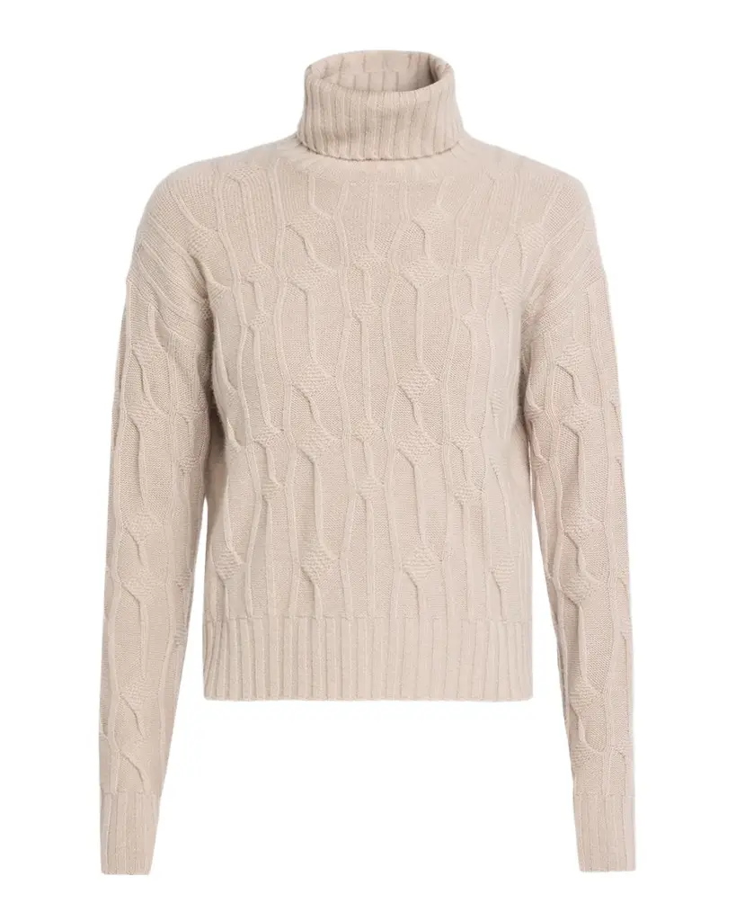 TSE Cashmere Textural Knit Turtleneck Sweater