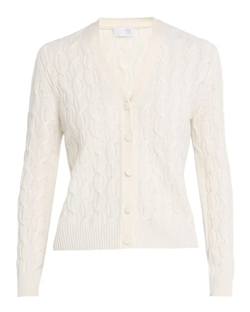 TSE Cashmere Cashmere Entwined Cable-Knit Cardigan