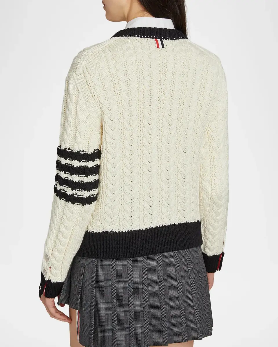 Thom Browne Aran Cable-Knit Wool Cardigan | Thumbnail 3 Thom Browne Aran Cable-Knit Wool Cardigan | Thumbnail 3